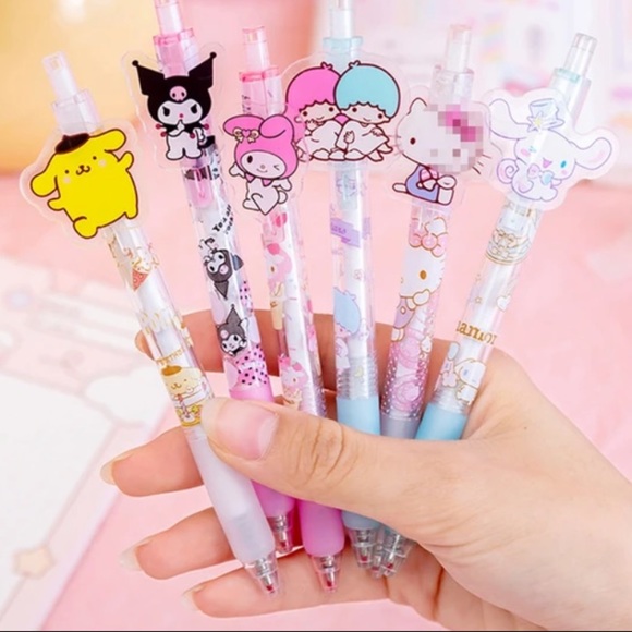 Hello Kitty 6 Pack Kawaii Ball Point .05 mm pens- Black Ink - Picture 5 of 5
